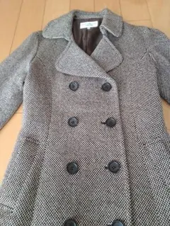 KOFI COLLECT　 格子柄 ロング コート ダブルブレスト M　日本製