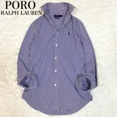 美品✨ポロラルフローレン ストライプシャツ カスタムフィット パープル S