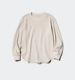 UNIQLO ユニクロ レディース ワッフルT/長袖 トレーナー ピンク