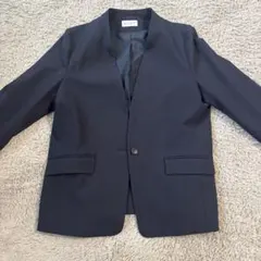 PLST ネイビー ノーカラージャケット XL ウォームリザーブ