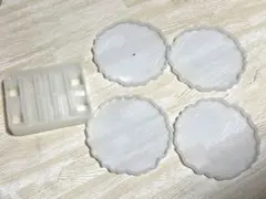 シリコンモールド 波型エッジコースター 4枚セットと台セット