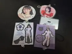 野口衣織　缶バッチ・アクスタ型キーホルダー2種・うちわ型アクスタ 8周年グッズ