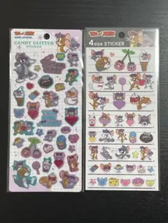 キャンディグリッターステッカー　4サイズステッカー　トムとジェリー　正規品