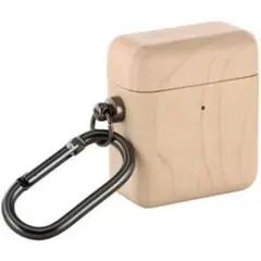 新品 未使用 AirPods 第1・2世代 ナチュラルウッドケース カラビナ付属