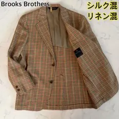 【美品】ブルックスブラザーズ　三者混　シルク・リネン　テーラードジャケット　Lのサムネイル