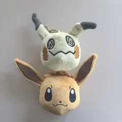 ミミッキュ　イーブイ　フェイスマスコットポーチ　ぬいぐるみキーホルダー　ポケモン
