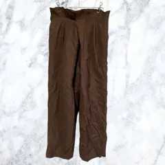 12872 スローブイエナ ウール混 パンツ 36 ブラウン 美シルエット 古着