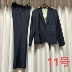 再値下げ　パンツスーツ　ジャケット　パンツ　セットアップ　レディース　黒　11号