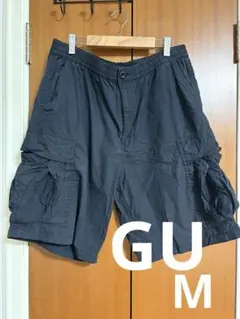 GU メンズ ショートパンツ 薄手 ネイビー Mサイズのサムネイル