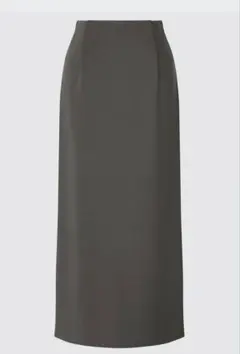 UNIQLO ストレッチダブルフェイスナロースカートダークグレー M