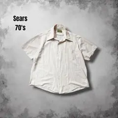 70s アメリカ古着 Searsヴィンテージ シースルーギンガムチェックシャツのサムネイル