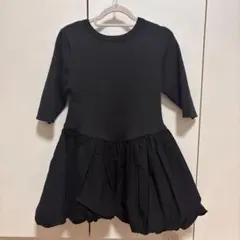 トリートユアセルフ サテンバルーンペプラムミニワンピース ブラック