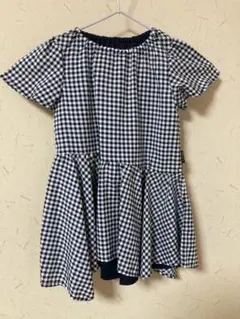 ギンガムチェック　半袖ワンピース　90 美品 COMME CA ISM