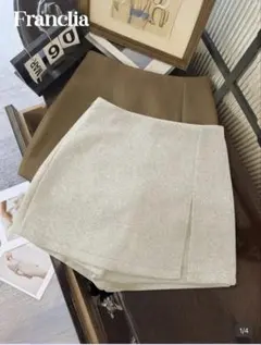 SHEIN ダブルレイヤー スプリットヘム ウール Aラインアンチフラッシン