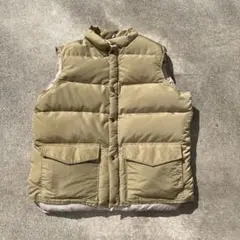 70s 縦型ポケット USA製 L.L.Bean ダウンベスト ベージュXL
