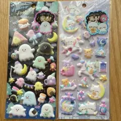 くらいところで光るシール　おばけ　ナイトミャウ　　　もっちもちシール　クーリア