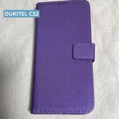 OUKITEL C32 ケース 手帳型 パープル