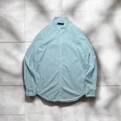 Ralph Lauren ストライプシャツ　ボタンダウン　ポニー刺繍　M