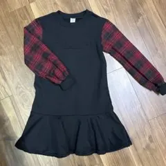 《タイムセール！》美品　アナスイミニ　ロゴワンピース　140 ブラック　最終価格