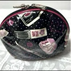 MARY QUANT マリークワント　コスメ柄　ラウンドコスメポーチ