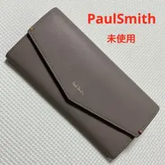新品】ポールスミス✨クロスグレイン かぶせ長財布 ピンク 財布