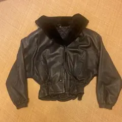 レザージャケット ブラック ボタン
