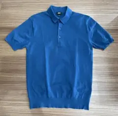 UNIQLO ユニクロ ニットポロシャツ ティールブルー Sのサムネイル