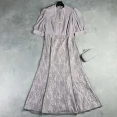 エメアンシェ レースコンビロングワンピース M 結婚式 ゲスト 披露宴 お呼ばれ