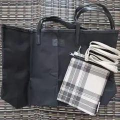 Harris 黒 トートバッグ&ポシェット　豪華２個セット