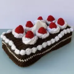 さくらんぼ ケーキ ティッシュケース 編み物 - メルカリ