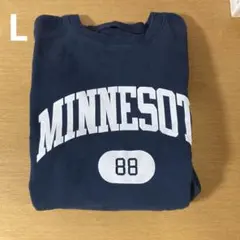 MINNESOTA ロゴプリント スウェット ネイビー メンズL