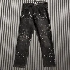 Y2K 00s archive paint black fade denim