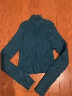 ZARAザラ★リブニット・グリーンM