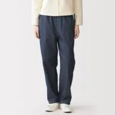 無印　イージーテーパードパンツ　ダークネイビー S