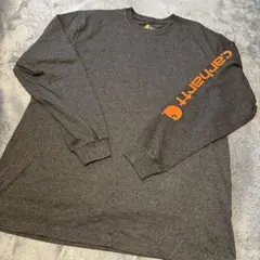 carhartt 袖プリントロンT グレー　XL