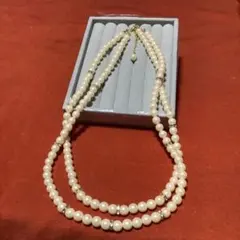 レディースパール ビーズ二重ネックレス