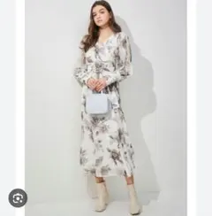 マーキュリーデュオ花柄ロングワンピース 長袖