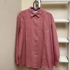 【美品】Tiki do 赤と白のギンガムチェック長袖シャツ