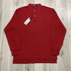 90s POLO by RALPH LAUREN 長袖 ポロシャツ XL レッド