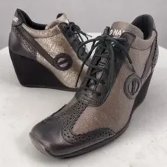 未使用級 NO NAME ノーネーム 23.5㎝ ウェッジソール 厚底 ラメ入り