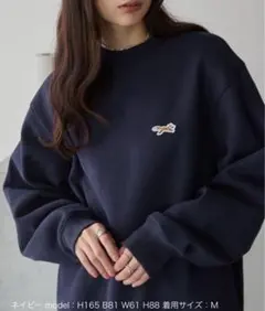 ペニーズ THE FOXロゴワンポイントプルオーバー　ネイビーM