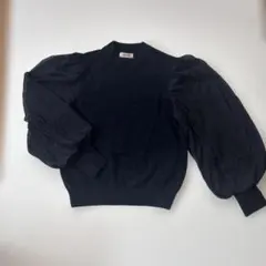 エルガナ　バルーンスリーブセーター　 袖ボリューム　ネイビー　サイズ40
