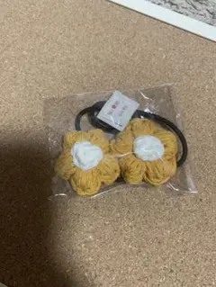 毛糸の花ヘアゴム 2個セット