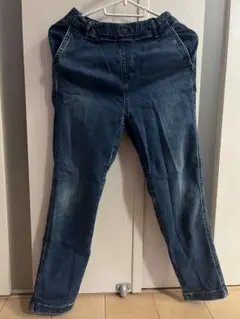 UNIQLO KIDS 140 ダークブルー ストレートパンツ