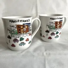 【希少】マンハッタナーズ × MIKASA ペアマグカップ 猫柄 久下貴史 希少】マンハッタナーズ × MIKASA ペアマグカップ 猫柄 久下貴史