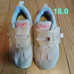 ASICS ベルクロスニーカー 18.0 ピンク/ホワイト
