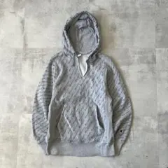 US規格　champion チャンピオン　リバースウィーブ　パーカー　総柄グレー