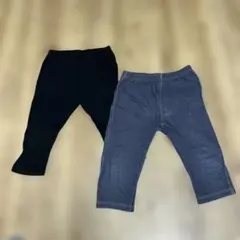 UNIQLOレギンスパンツ110cm 7部丈黒 デニム 2点セット