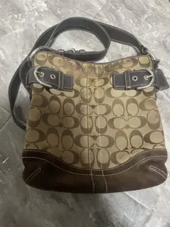 人気　COACH 　シグネチャーショルダーバッグ ブラウン 6740