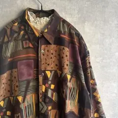 古着　ヴィンテージ 総柄シャツ　ユーズド ビンテージ　希少　レトロ　used